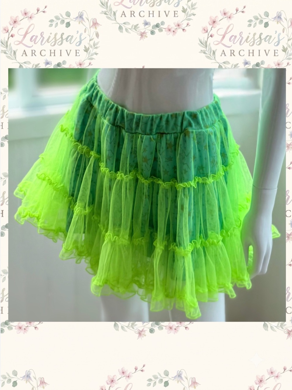 Pink-Latte Dance | 2019 Neon Star Tulle Streetwear Skort | Size JP S | Fits XS - Picture 2 of 16